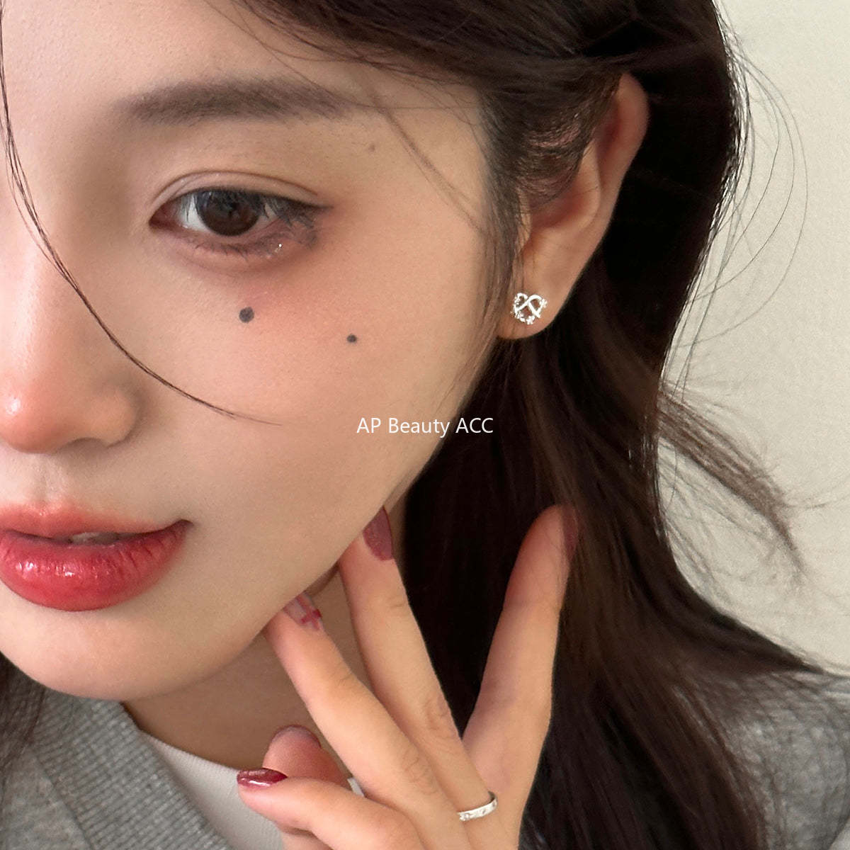 A관 - 999 실버 프레즐 모양 큐빅 귀걸이 [EH-3307.sj] 25.12-1