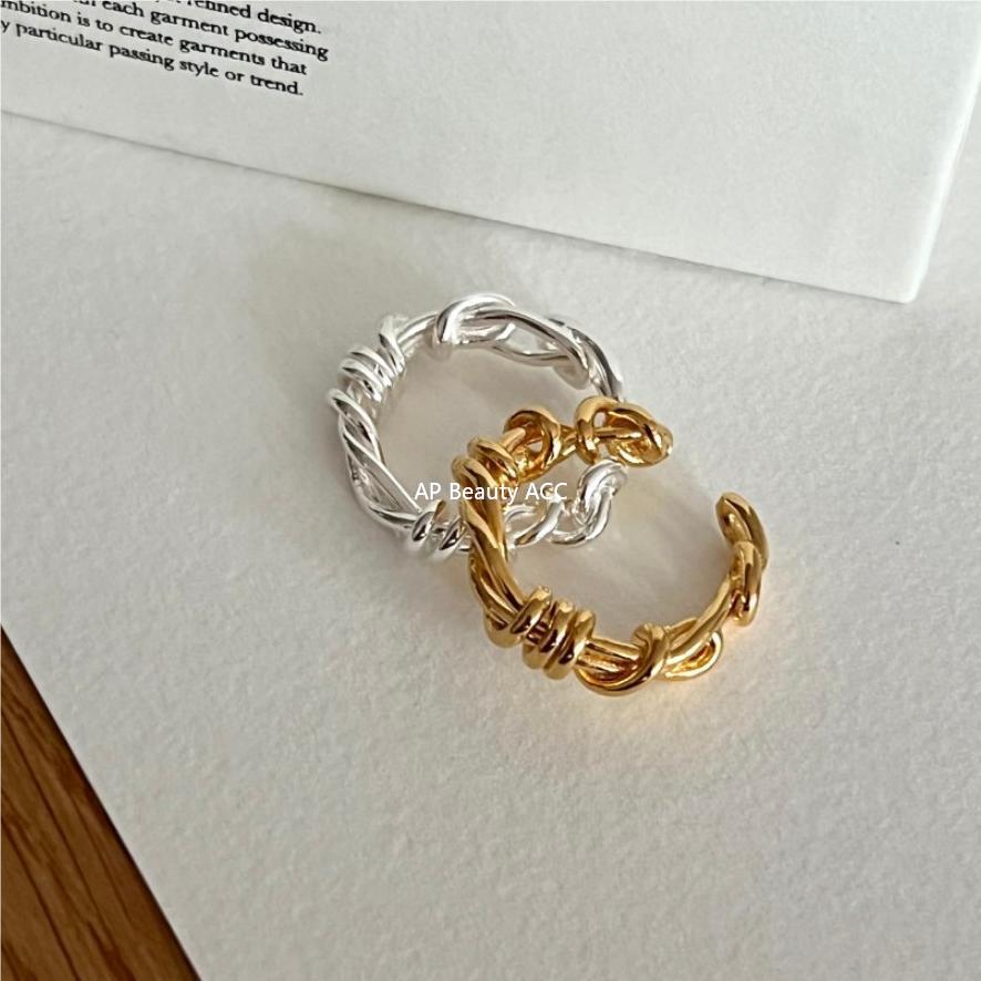 F관 - 925 실버 라인 매듭 모양 오픈형 반지 [J1823] 25.10-4