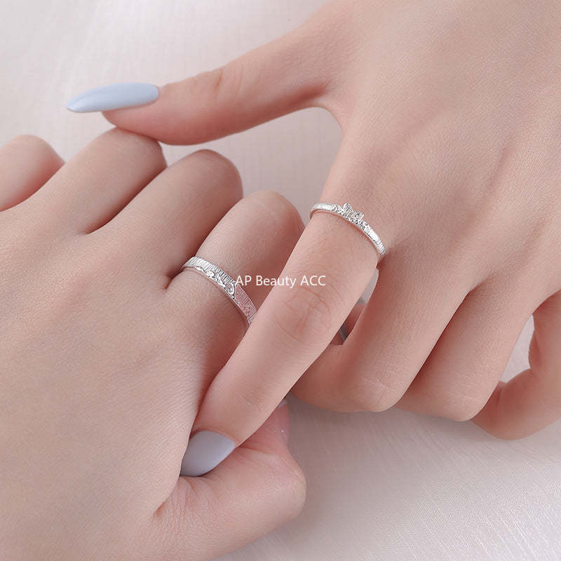 B관 - 999 실버 파도 나비 디자인 커플 반지 [YC3034R_1] 25.09-4