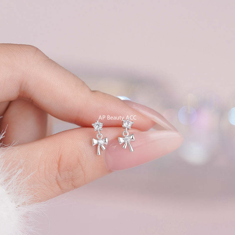 B관 - 999 실버 큐빅 리본 디자인 귀걸이 [YC9318E_1] 25.10-4