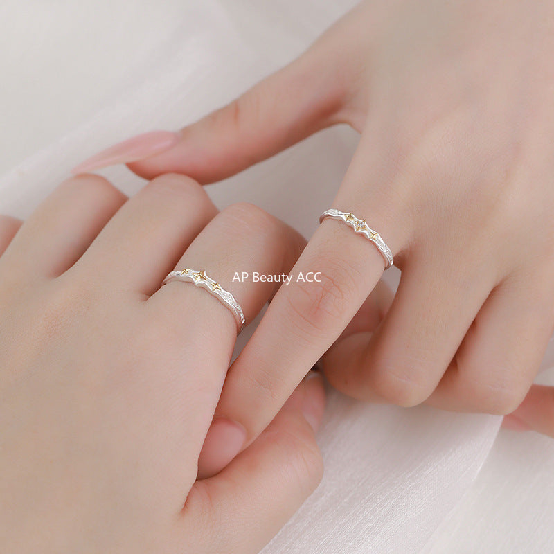 B관 - 999 실버 사각별 디자인 커플 반지 [YC3552R_1] 25.10-3