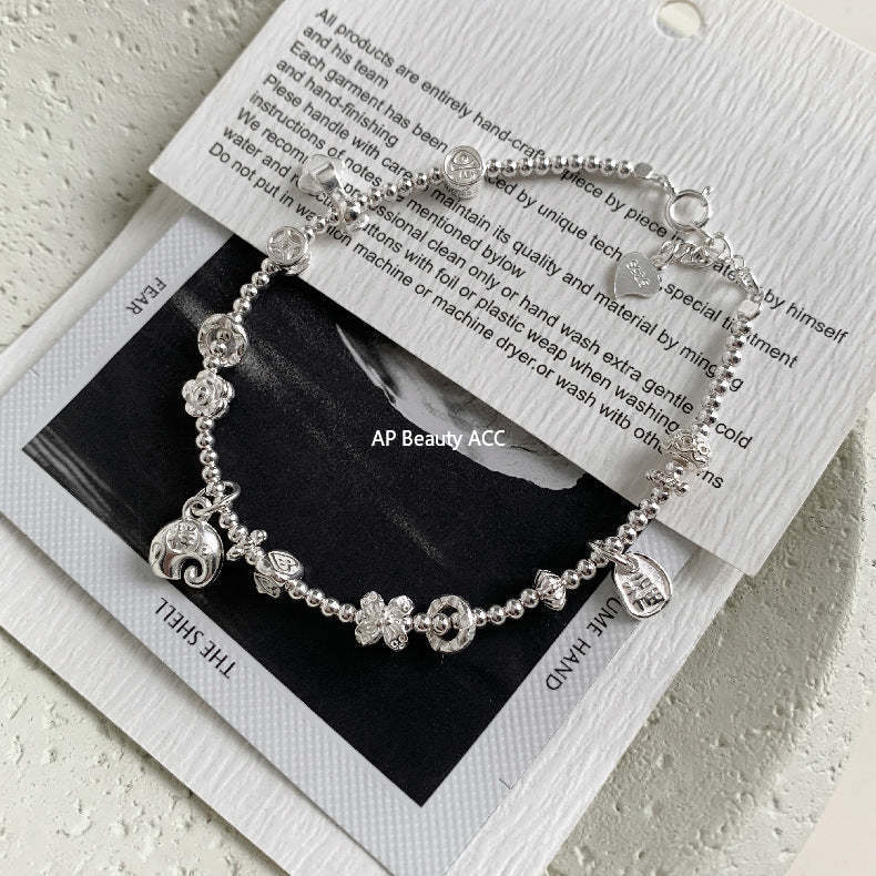 A관 - 동물 하트 라운드 비즈볼 925 실버 팔찌 [1615-1616-1617] 25.11-4