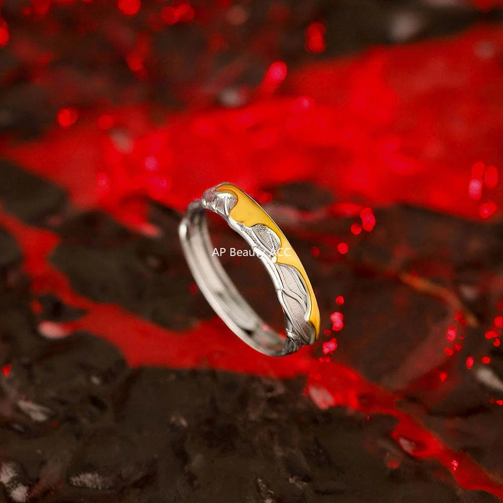 B관 - 999 실버 비정형 용암 텍스처 커플 반지 [YC4442R_1] 25.11-4