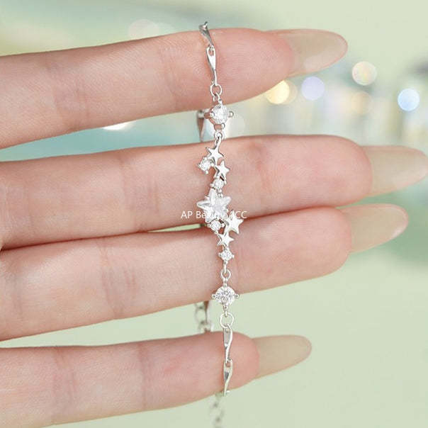 B관 - 925 실버 은하수 별 큐빅 팔찌 [YC5136SL_1] 25.12-3