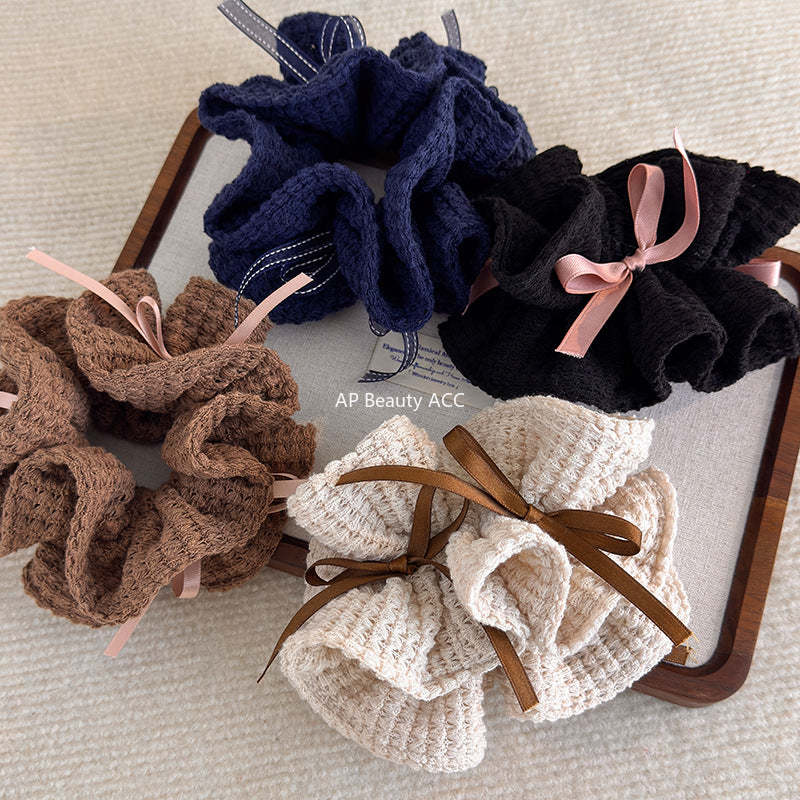 E관 - 니트 리본 디자인 곱창 헤어밴드 [27784] 25.12-2