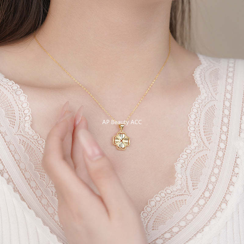 B관 - 네잎클로버 디자인 펜던트 925 실버 목걸이 [YC2347N_1] 25.11-3