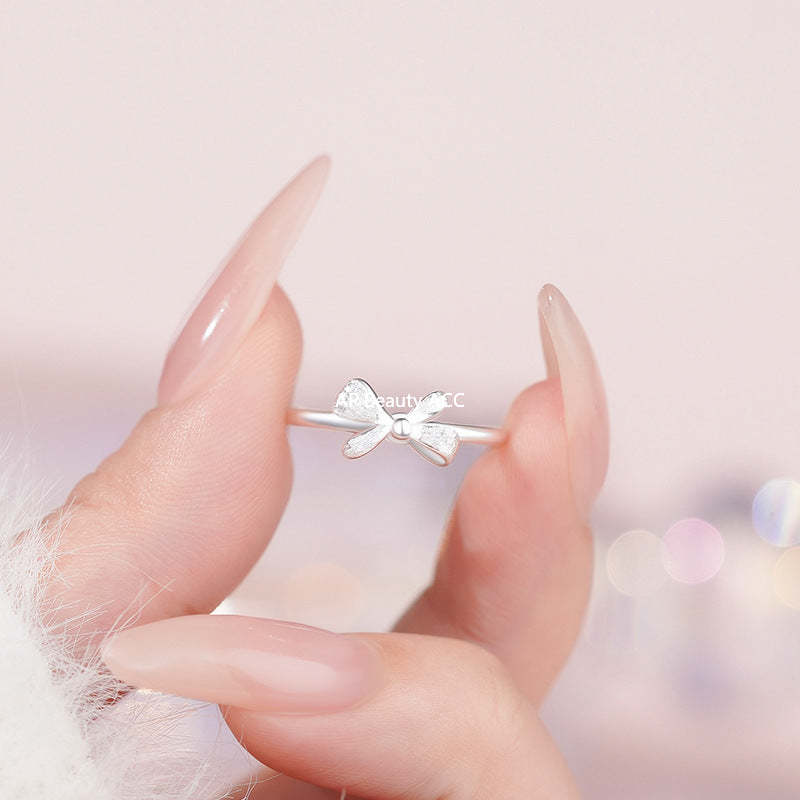 B관 - 999 실버 입체 리본 오픈형 반지 [YC5125R_1] 25.11-1