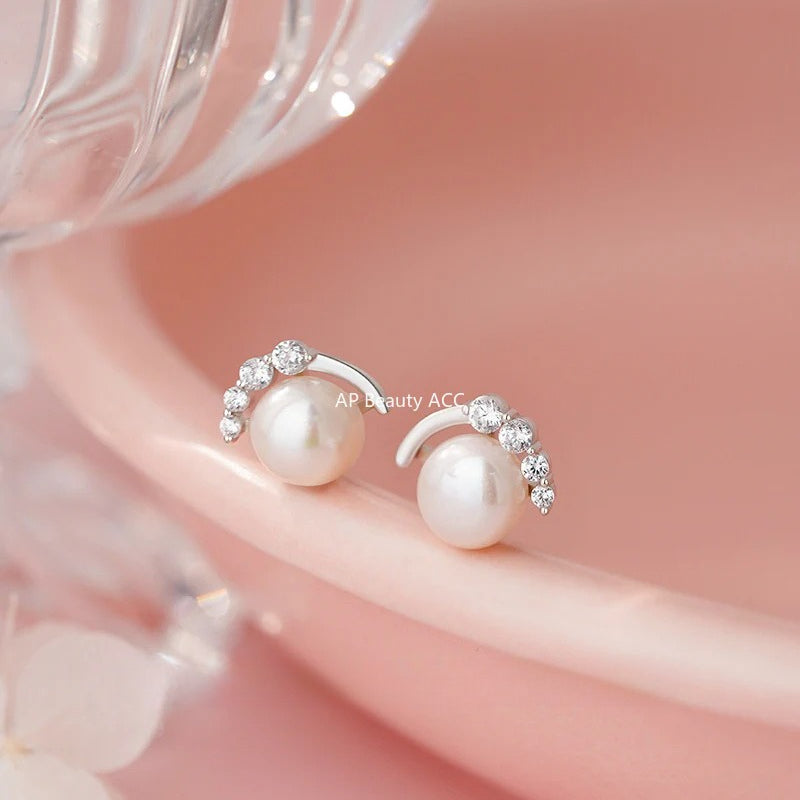 B관 - 999 실버 진주 큐빅 펜던트 목걸이 귀걸이 [YC0812N_1 YC6405E_1] 25.11-1