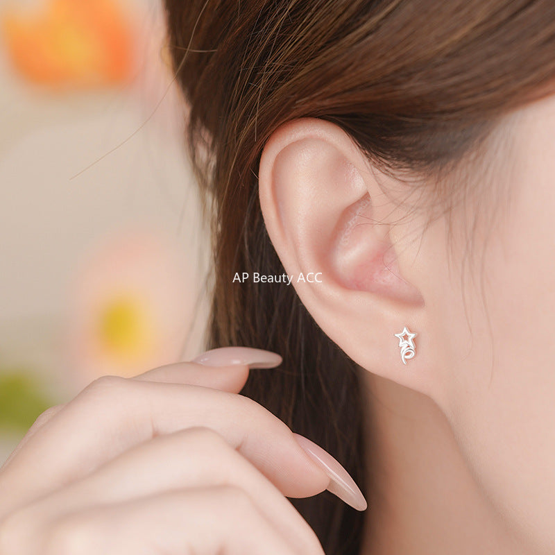 B관 - 925 실버 별 디자인 피어싱 귀걸이 반지 [YC3816R_1 YC3495E_1] 25.10-3