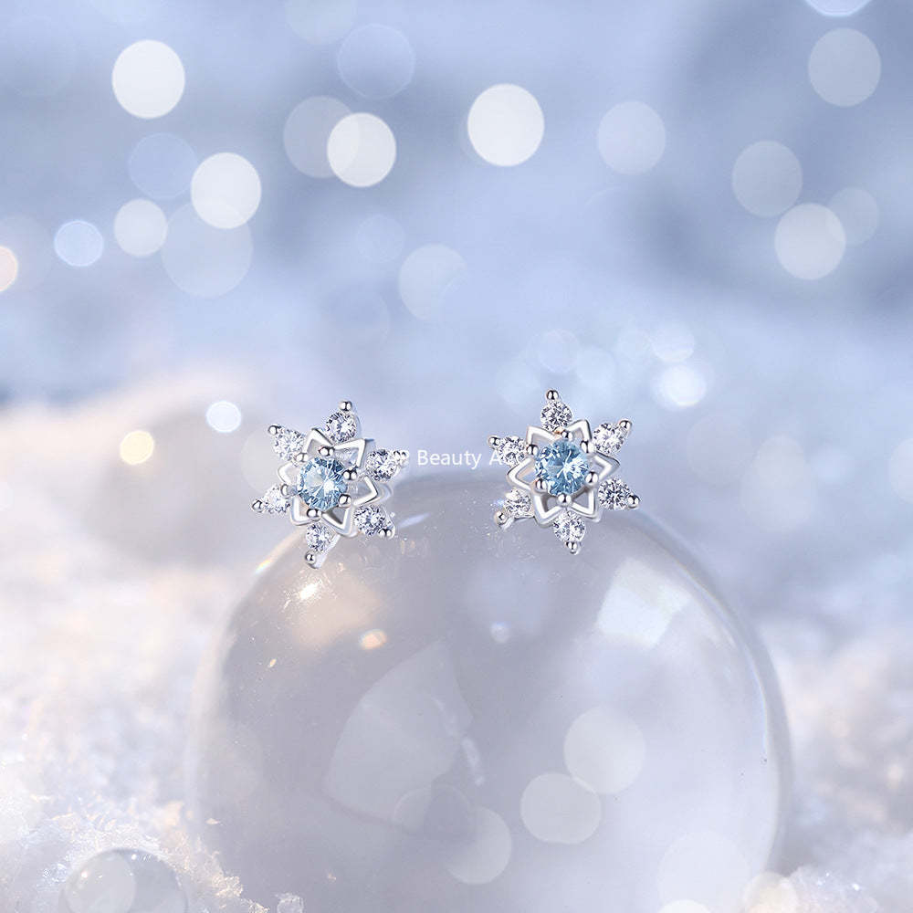 B관 - 999 실버 눈꽃 모양 귀걸이 [YC9912E_1] 25.12-2