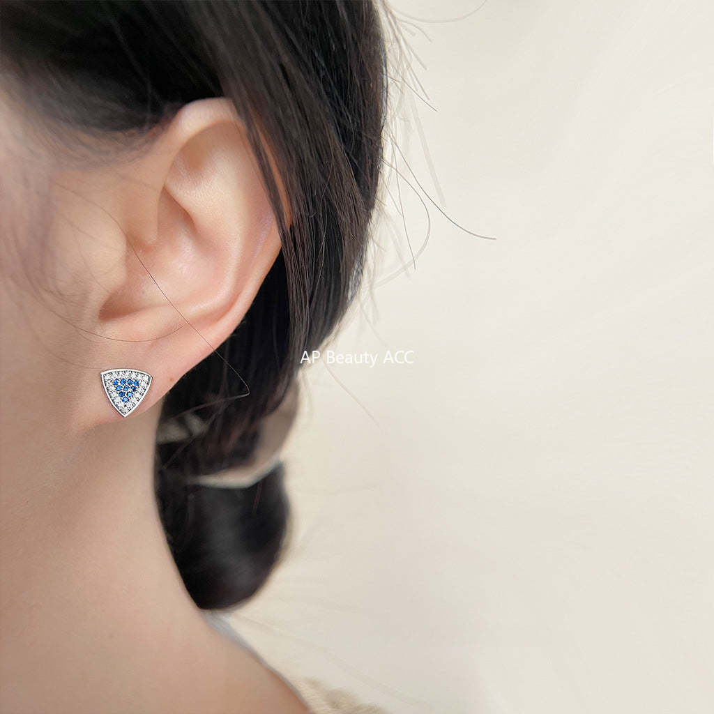 C관 - 개성 있는 천사 눈 기하학 큐빅 은침 귀걸이 [3891] 24.04-4