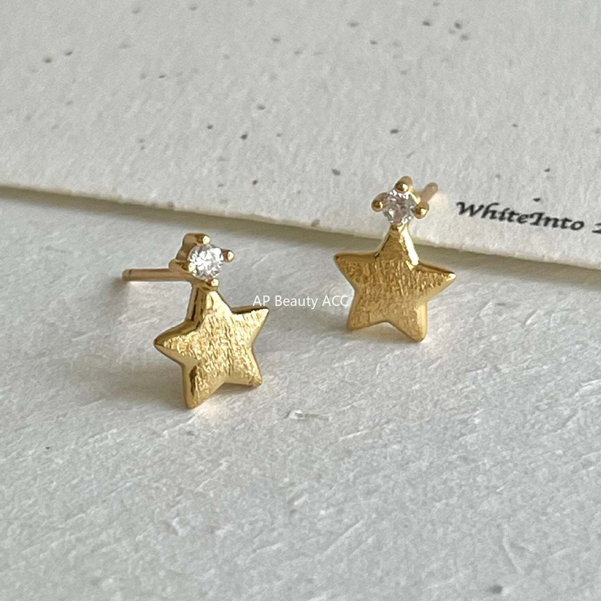 F관 - 925 실버 큐빅 별 모양 스터드 귀걸이 [C1417] 25.10-4