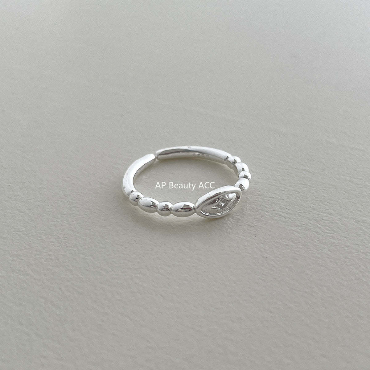 A관 - 925 실버 하트 별 큐빅 오픈형 반지 [JZ-0719] 25.11-1