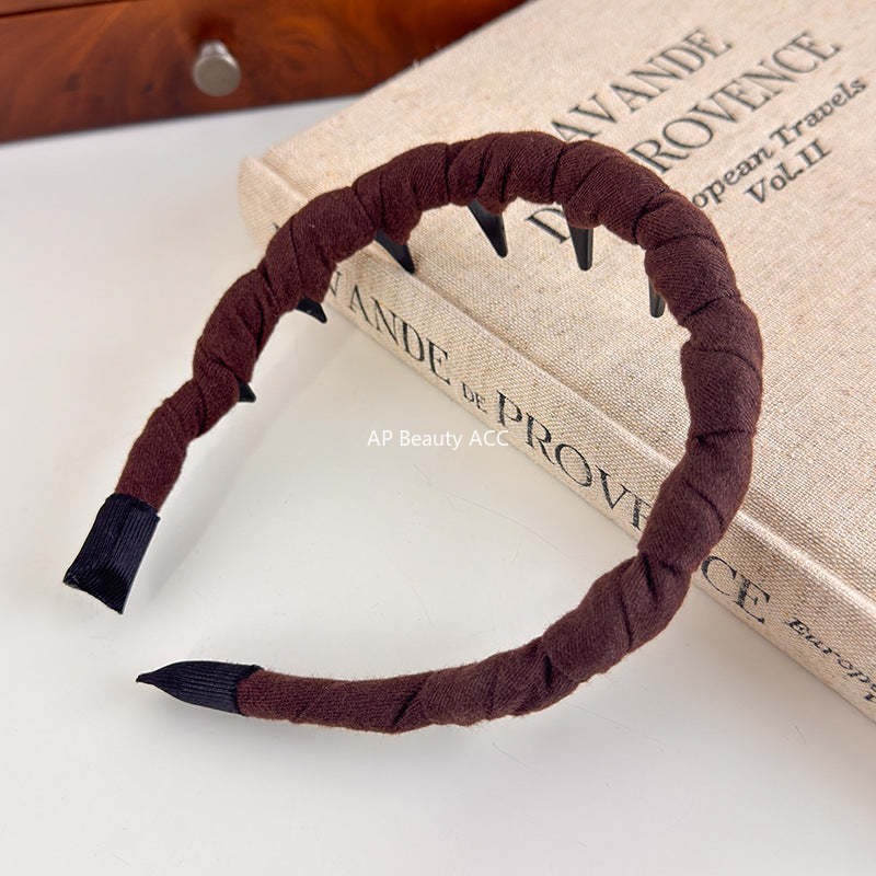 E관 - 소프트 벨벳 패브릭 꼬임 디자인 머리띠 [27499] 25.09-4