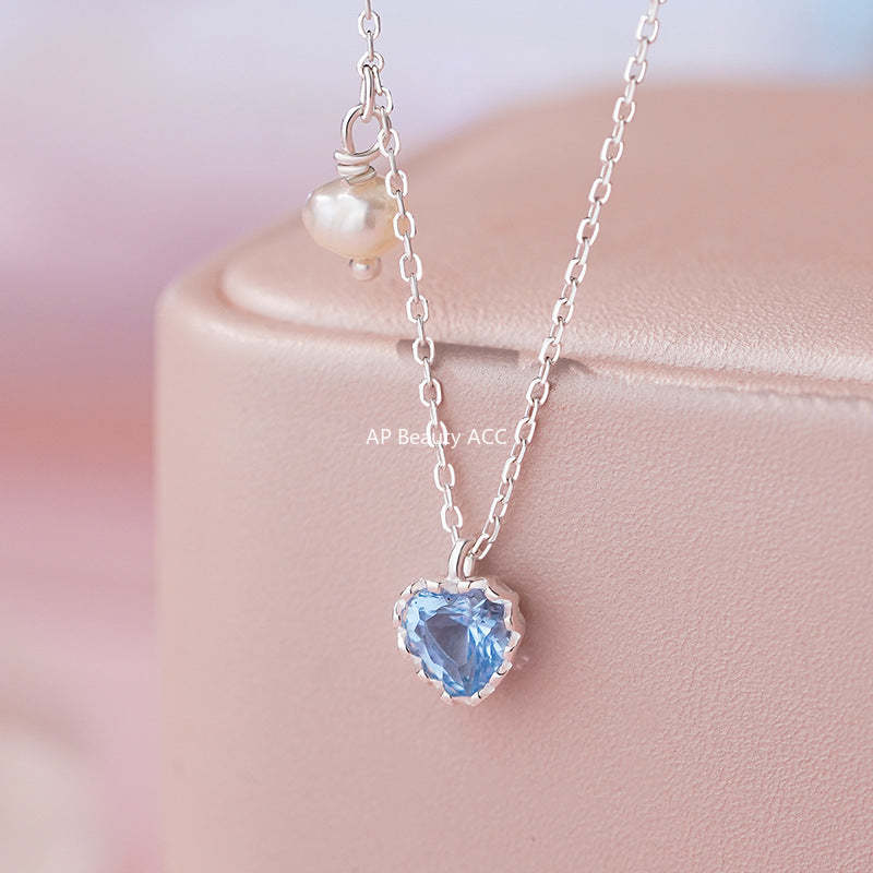 B관 - 925 실버 하트 큐빅 진주 펜던트 목걸이 [YC2151N_1] 25.10-1