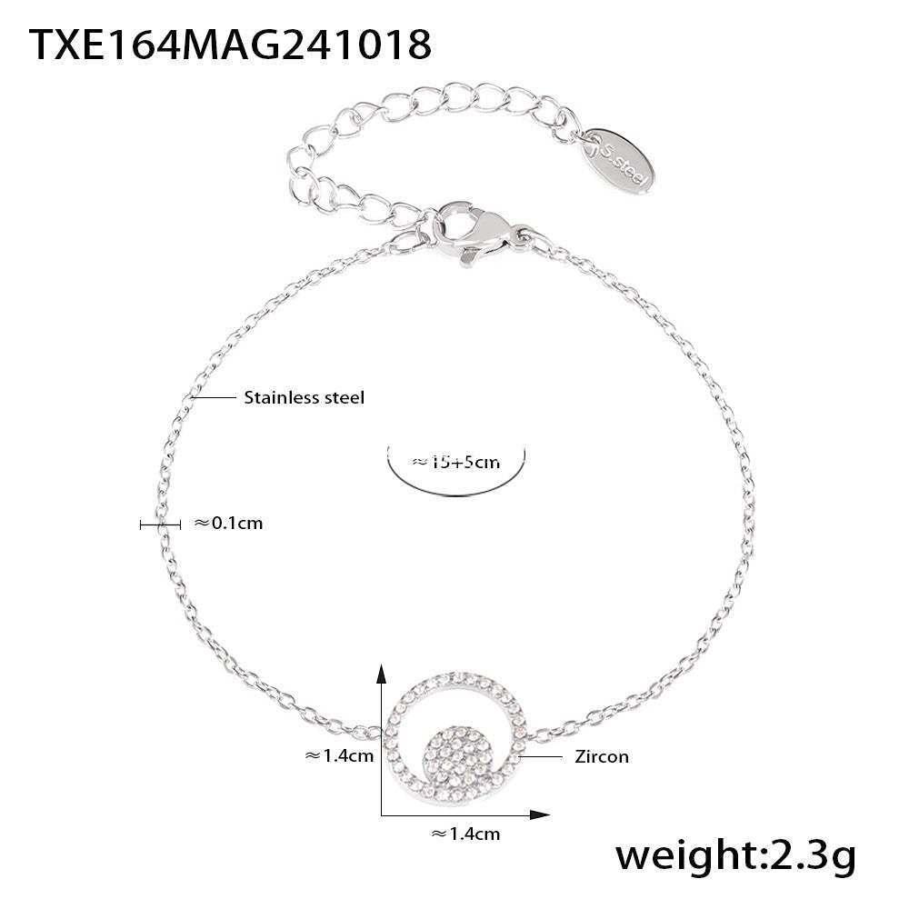 D관 - 스테인리스 스틸 큐빅 더블 서클 목걸이 팔찌 반지 [TXP164-TXE164-TXA164] 24.10-4