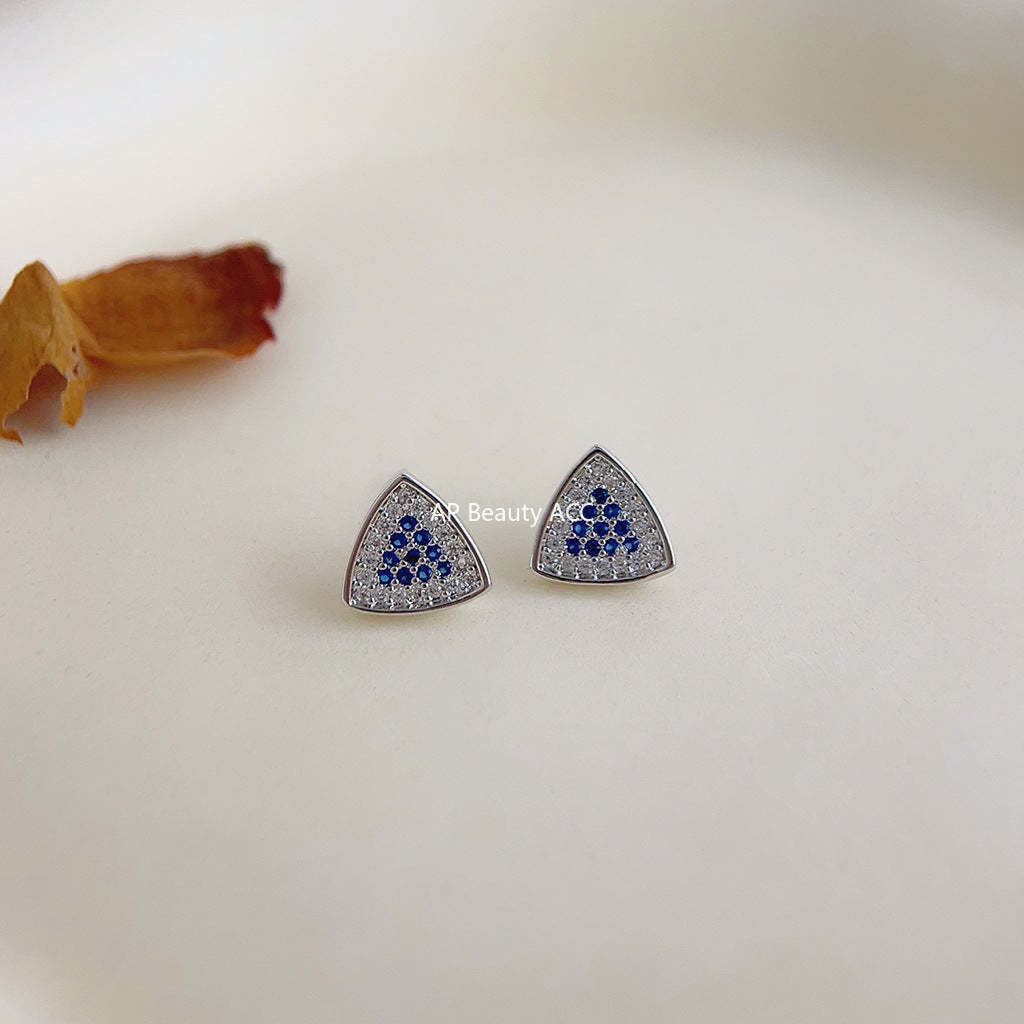 C관 - 개성 있는 천사 눈 기하학 큐빅 은침 귀걸이 [3891] 24.04-4