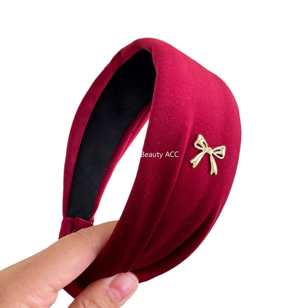 E관 - 가을겨울 벨벳 리본 디자인 와이드 머리띠 [27731] 25.11-4