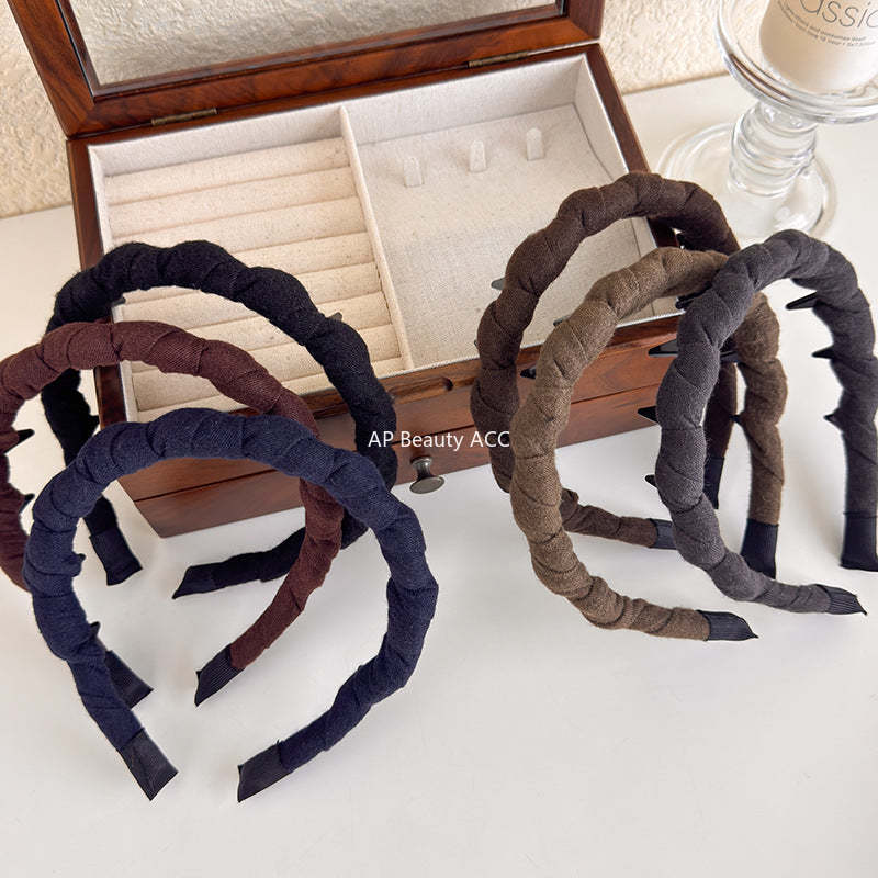 E관 - 소프트 벨벳 패브릭 꼬임 디자인 머리띠 [27499] 25.09-4