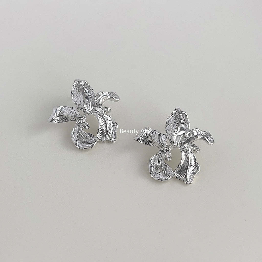 C관 - 아이리스 디자이너 글라스 크리스탈 수정 은침 귀걸이 [4118-4119] 24.05-5