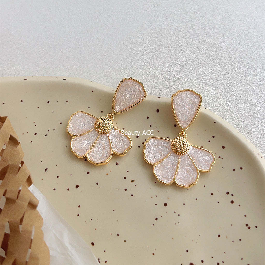 C관 - 14K 도금 여름 귀여운 데이지 은침 귀걸이 [4132-4133] 24.05-5