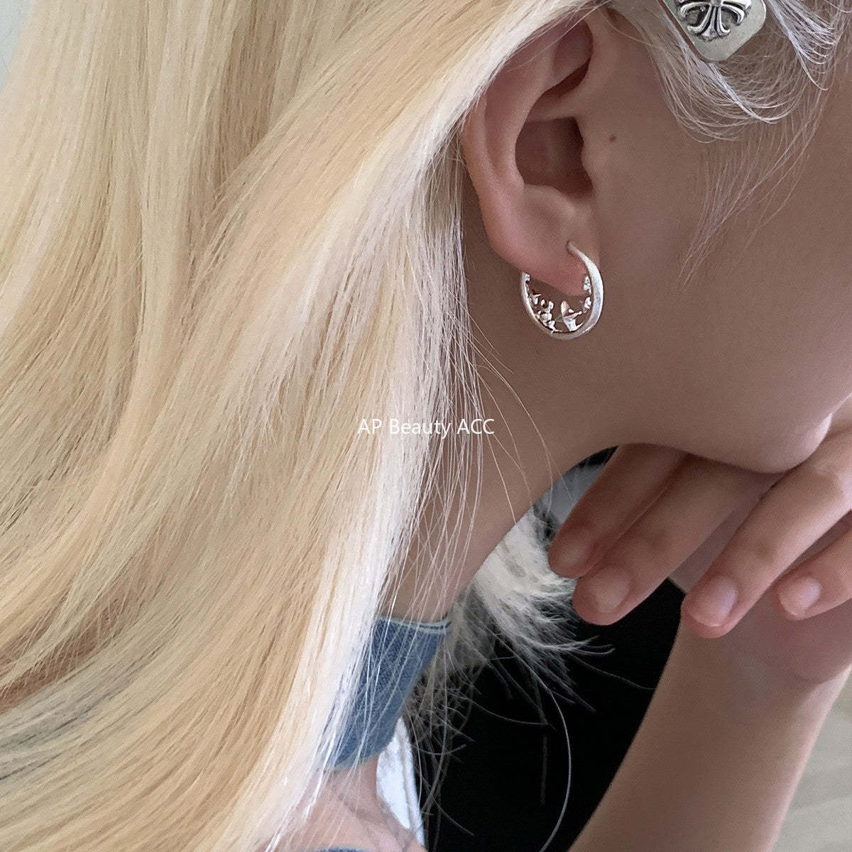 A관 - 샌딩 텍스처 별 디자인 링 귀걸이 [EH-4271] 25.11-4