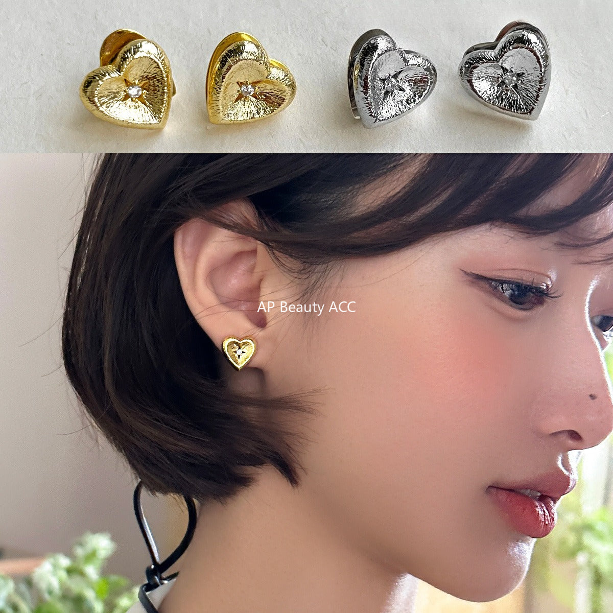 A관 - 925 은침 하트 큐빅 귀걸이 [EH-4013] 25.10-1