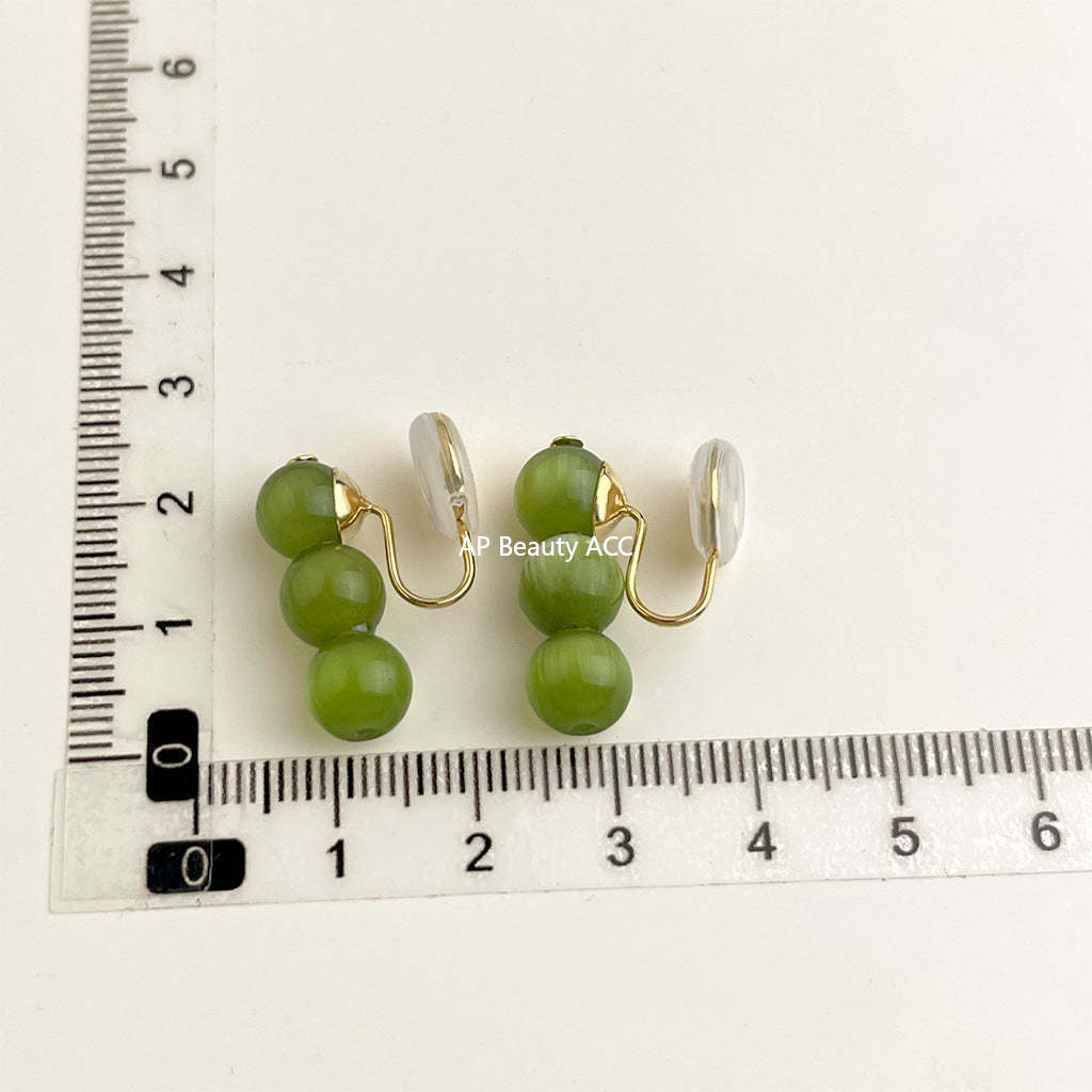 C관 - 18K 도금 에나멜 플라워 이어커프 귀걸이 [EJ0301S] 25.03-1