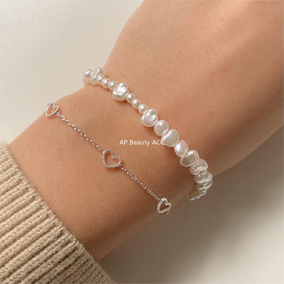 F관 - 925 실버 하트 펜던트 팔찌 [A358] 25.12-2