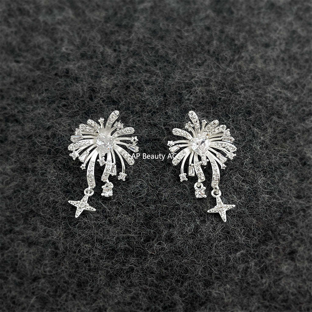 C관 - 925 은침 별 불꽃 모양 드롭 귀걸이 [7022] 25.11-1