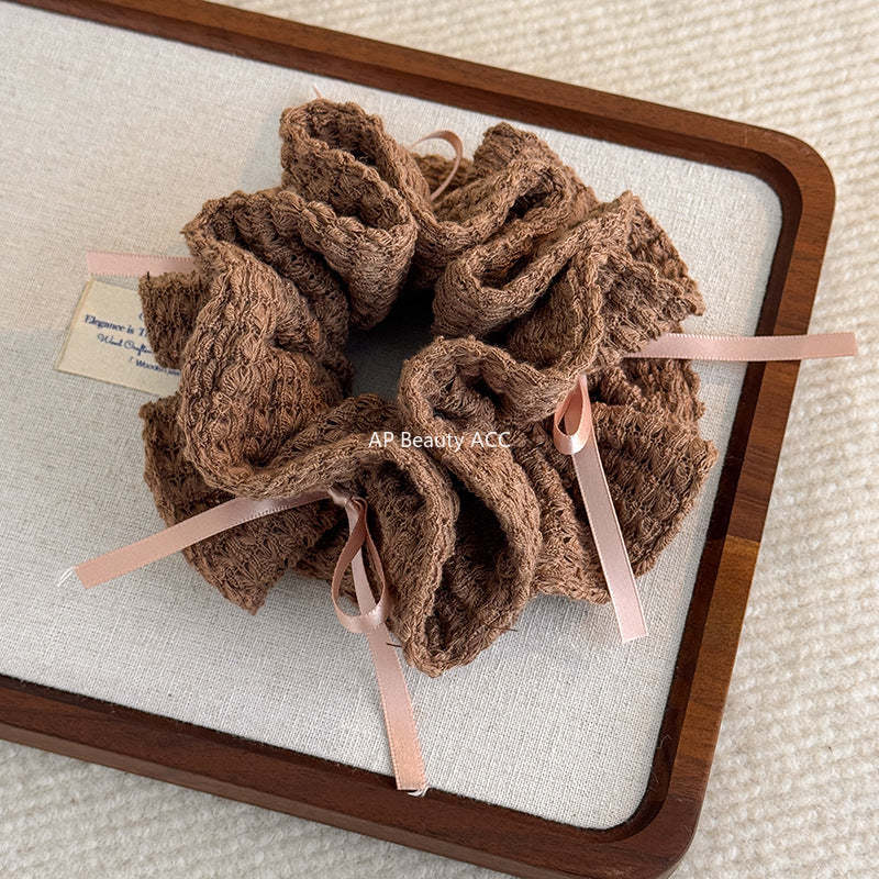 E관 - 니트 리본 디자인 곱창 헤어밴드 [27784] 25.12-2