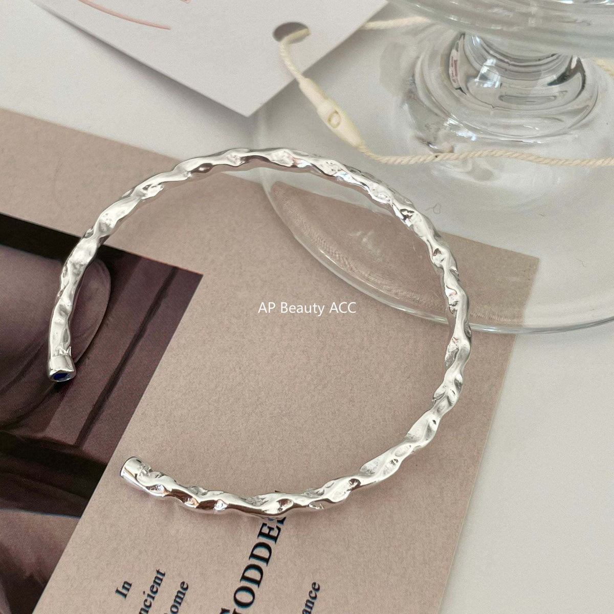 F관 - 925 실버 무광 비정형 오픈형 팔찌 [A255] 25.12-1