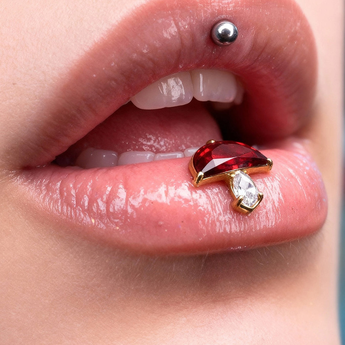 D관 - 티타늄 합금 스틸 입술용 단품 피어싱 [T009] 25.11-2