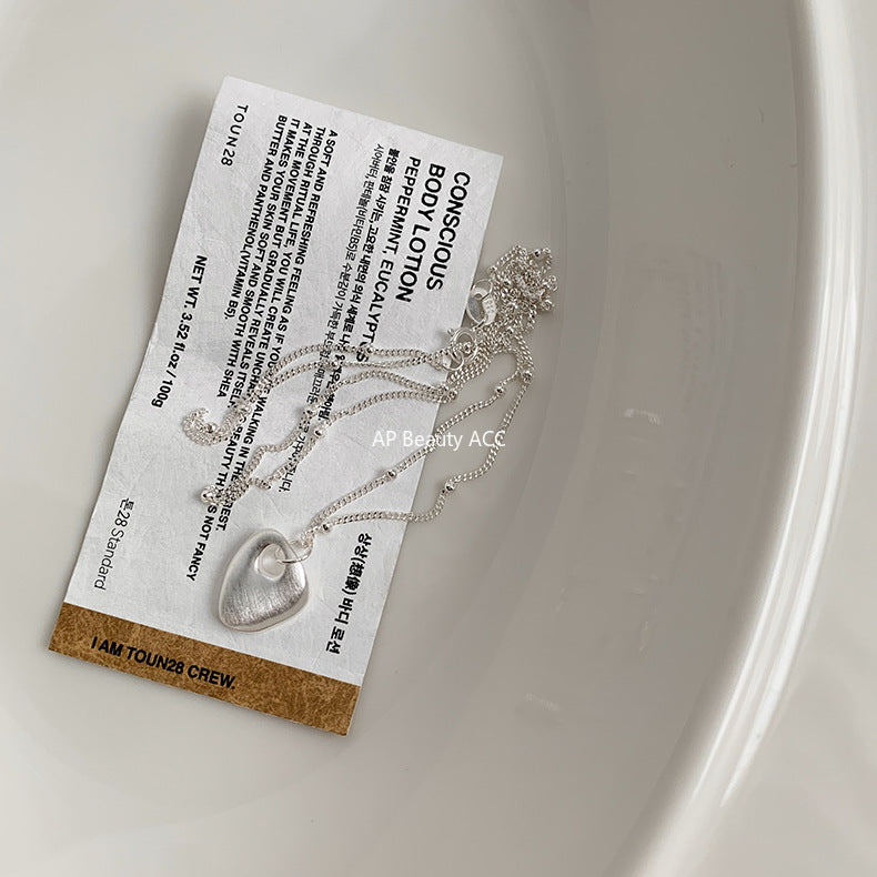 A관 - 925 실버 샌딩 플레이트 펜던트 목걸이 [1003] 25.10-3