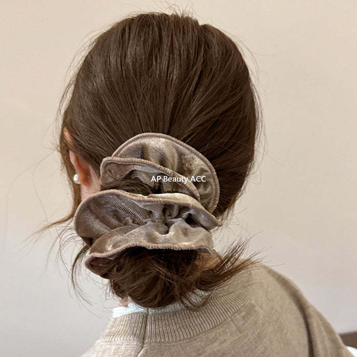 E관 - 벨벳 이중 레이어 곱창 헤어밴드 [26173] 25.11-1
