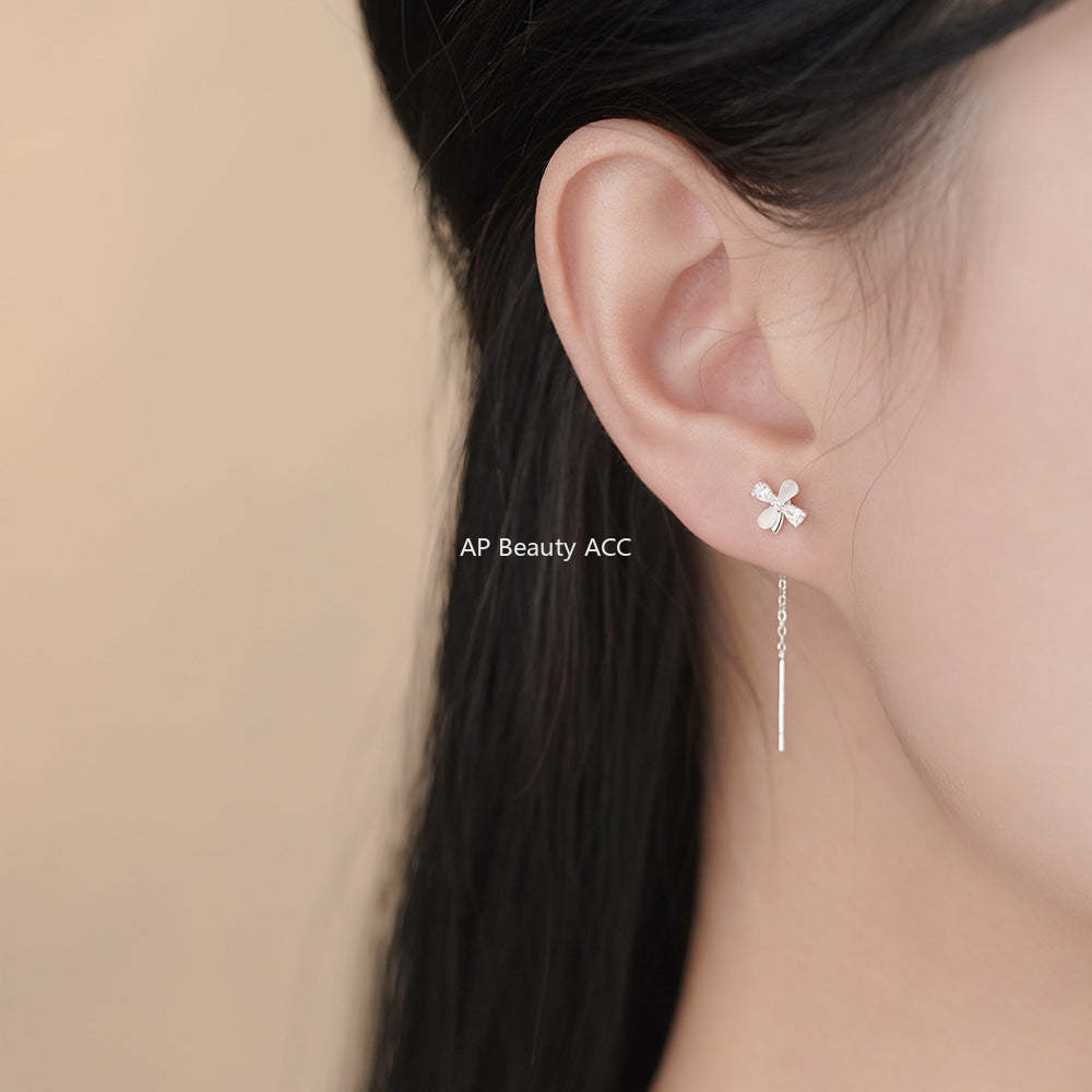 B관 - 925 실버 묘안석 플라워 태슬 귀걸이 [YC2678E_1] 25.12-1