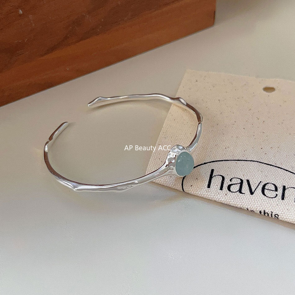 F관 - 925 실버 비정형 타원형 크리스탈 팔찌 [A365] 25.10-2