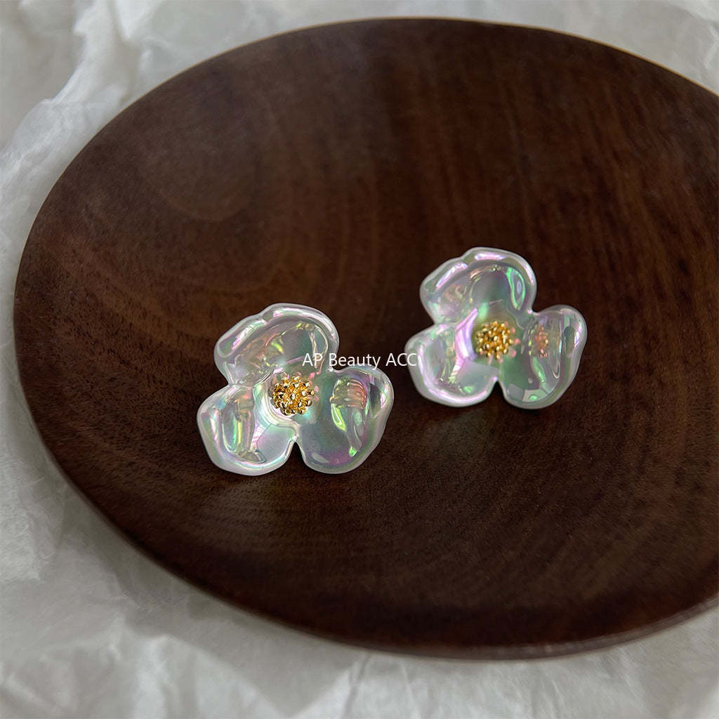 C관 - 아이리스 레진 소재 여름 청량한 14K 도금 귀걸이 [4374] 24.06-3