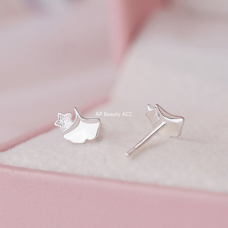 B관 - 999 실버 은행잎 별 디자인 귀걸이 [YC2023E_2] 25.10-3