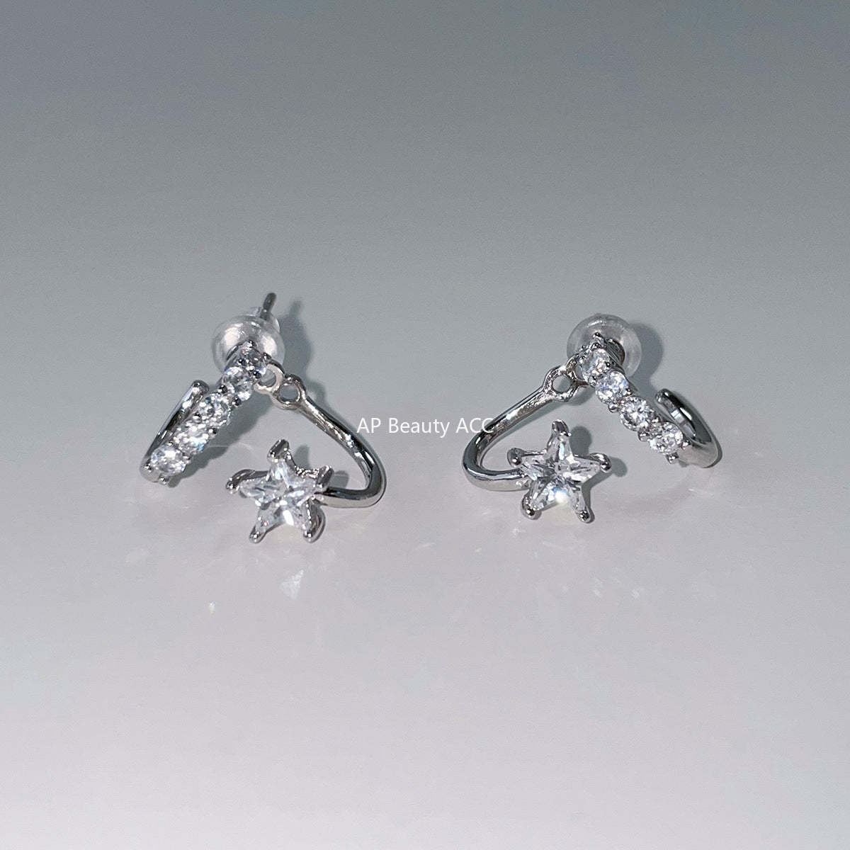A관 - 별 모양 큐빅 925 은침 귀걸이 [EH-3764] 25.08-5