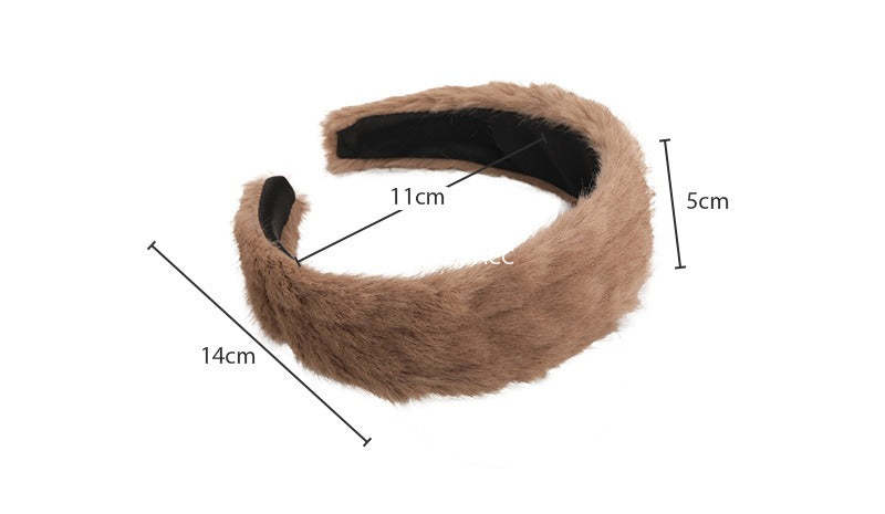 E관 - 단색 퍼 소재 땋은 디자인 머리띠 [27765] 25.12-2