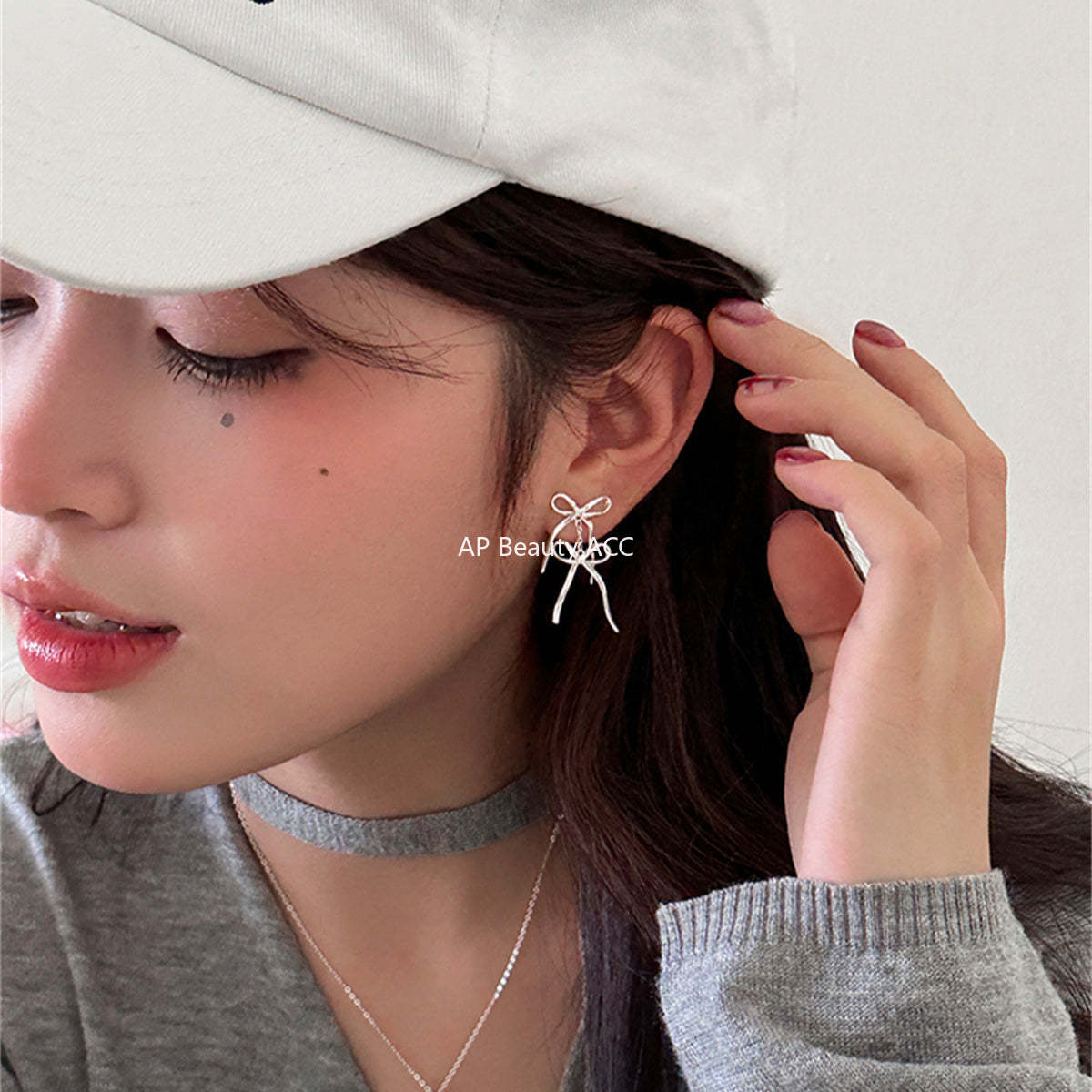 A관 - 925 은침 더블 리본 태슬 귀걸이 [EH-3328] 24.11-2