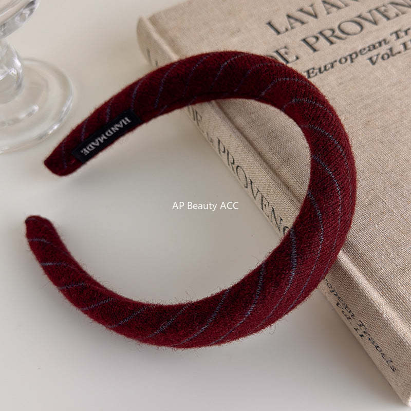 E관 - 니트 스트라이프 와이드 스펀지 머리띠 [27524] 25.09-4