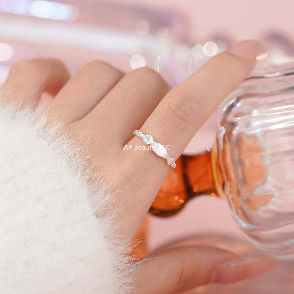 B관 - 999 실버 물고기 코인 큐빅 샌딩 반지 [YC4140R_1] 25.11-4