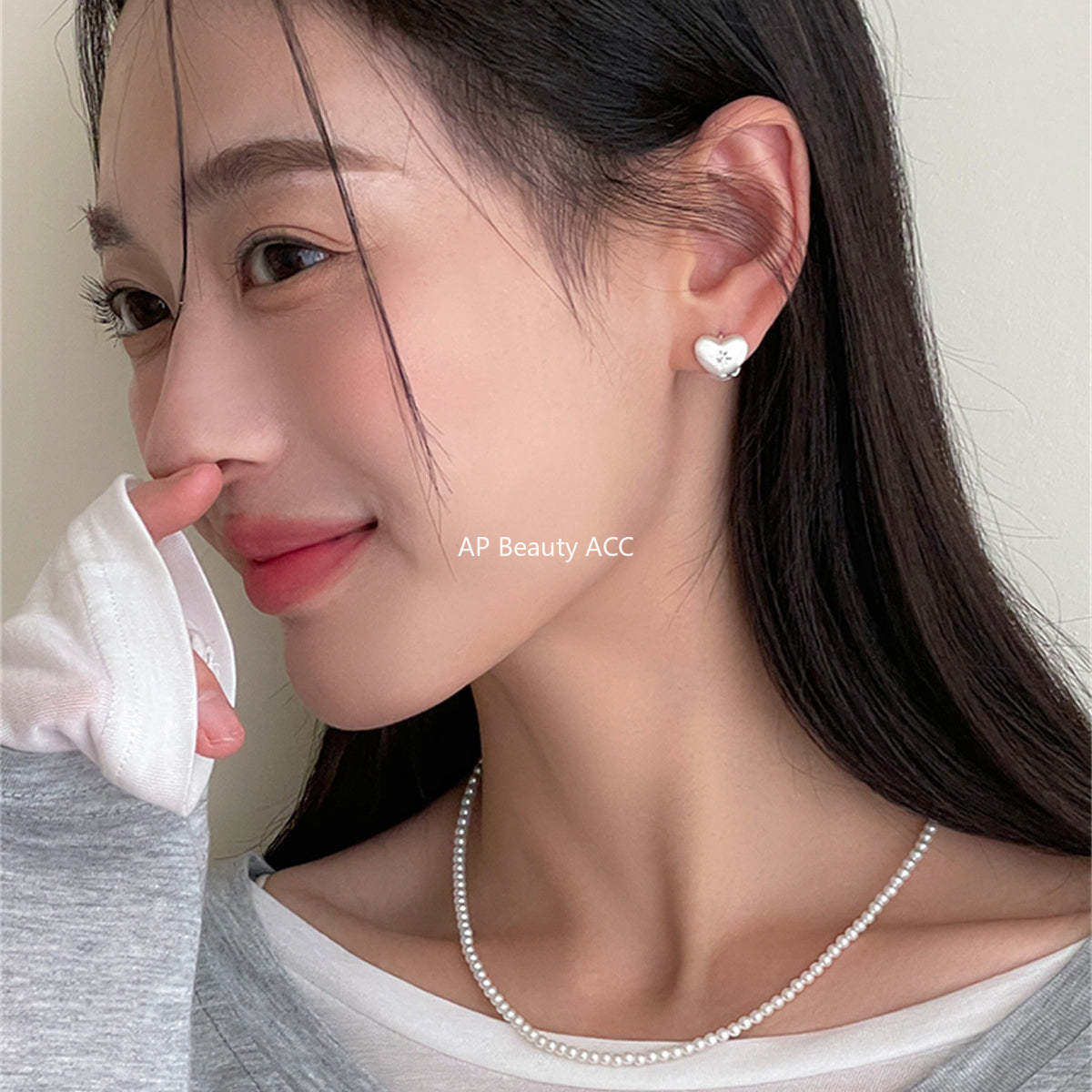 A관 - 925 은침 하트 링 귀걸이 팔각별 디자인 [EH-2931] 24.05-5