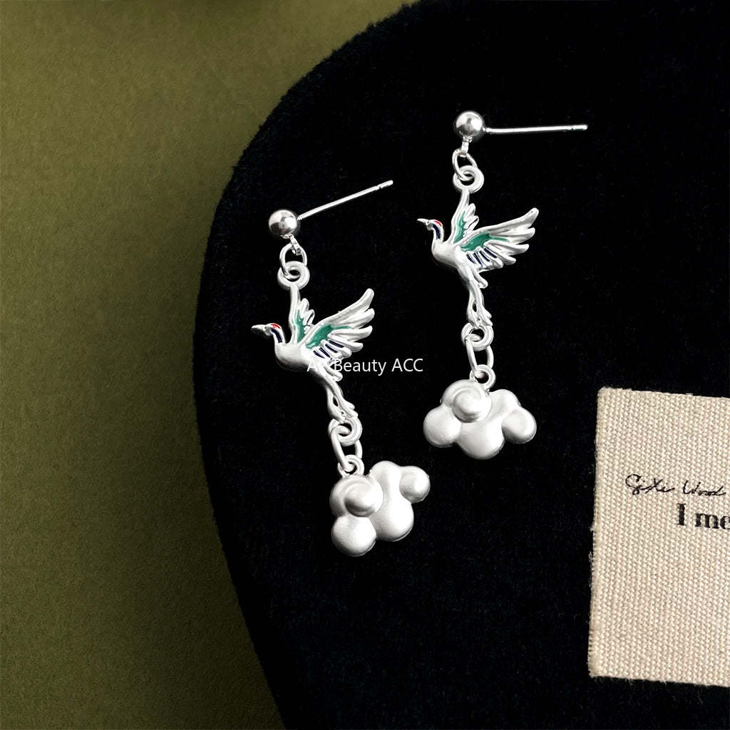 C관 - 롱 드롭 태슬 구름 디자인 은침 귀걸이 [5696] 25.03-2