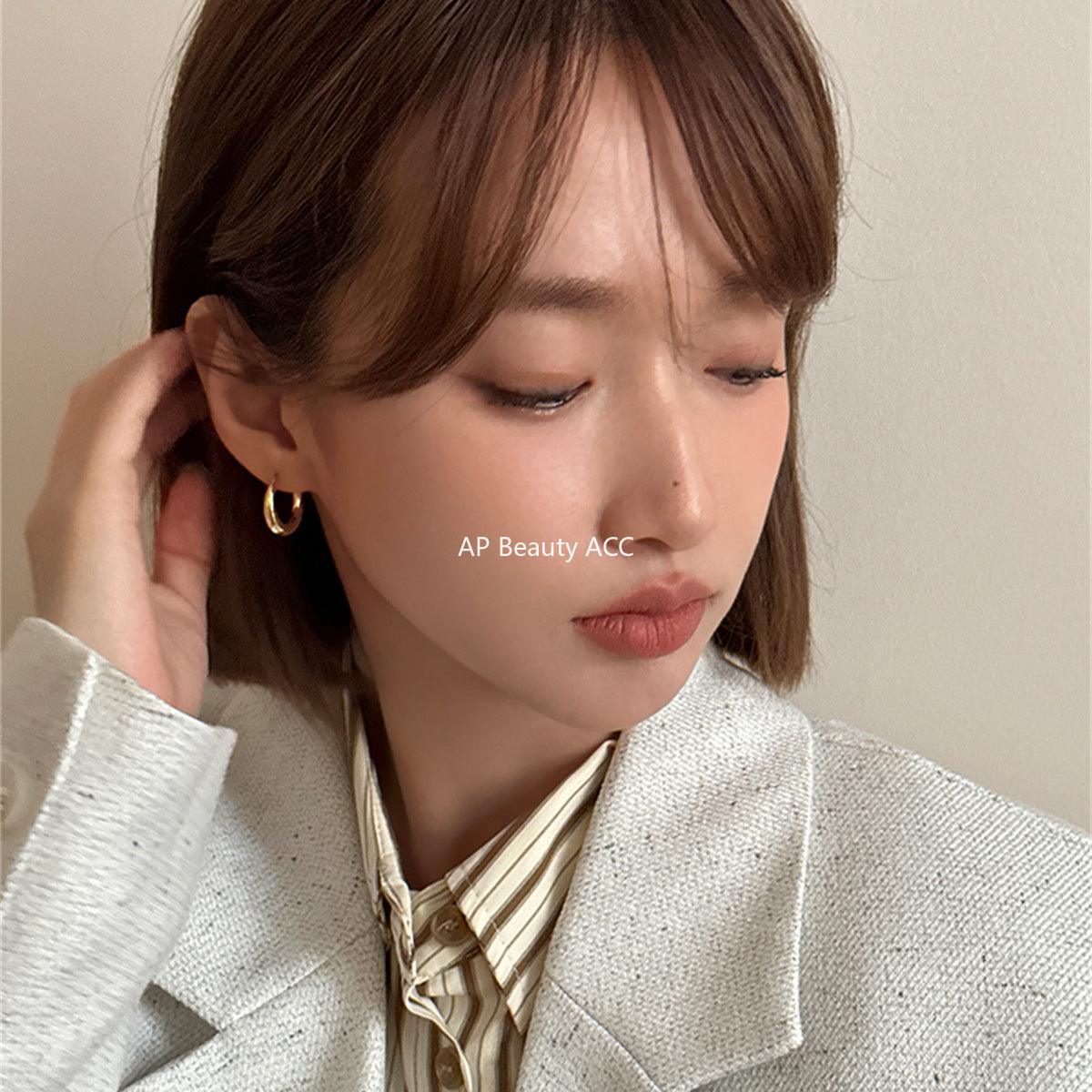 A관 - 925 은침 두툼한 심플 링 신상 귀걸이 [EH-2604] 24.02-1
