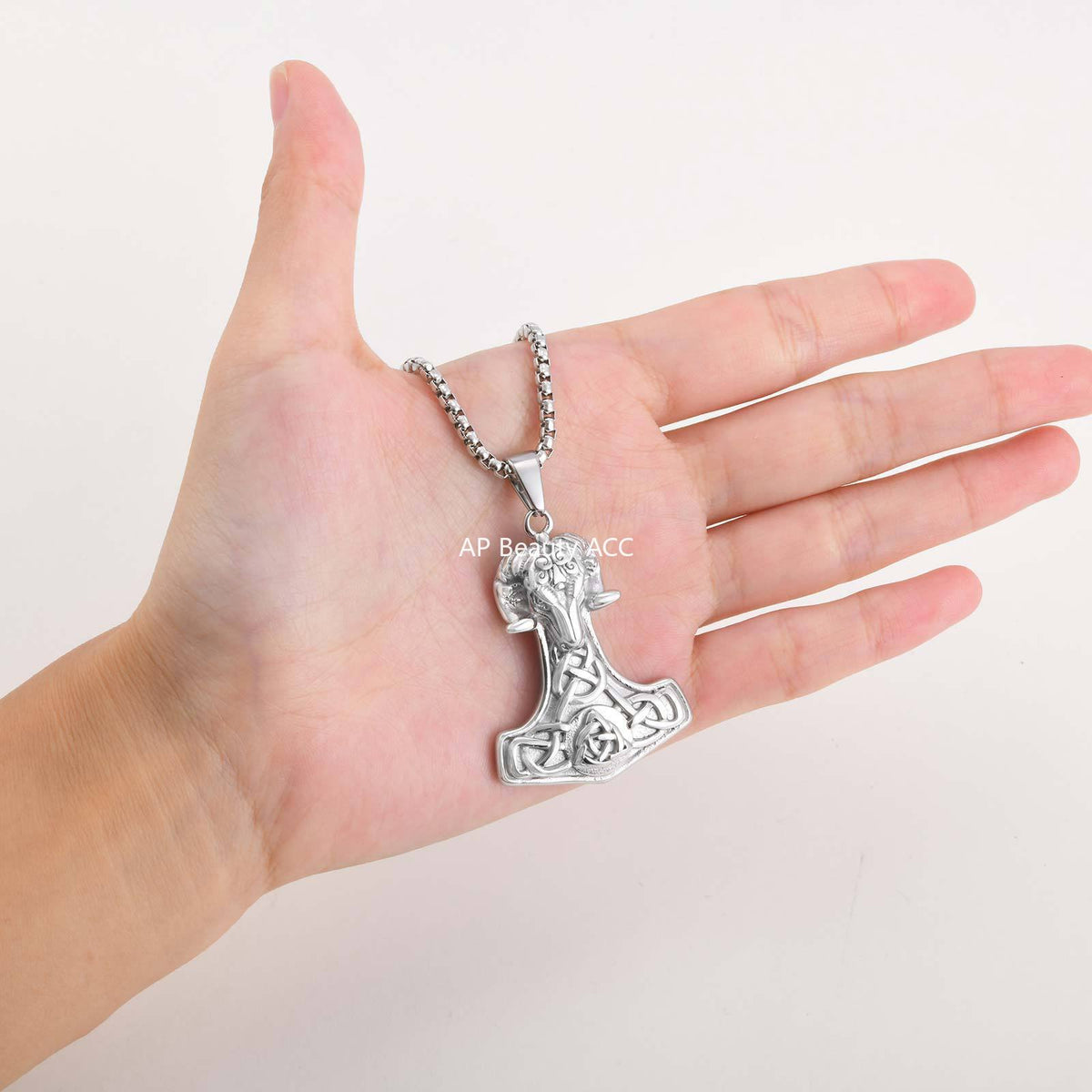 G관 - 스테인리스 바이킹 양머리 펜던트 빈티지 목걸이 [PN-2218] 25.11-1