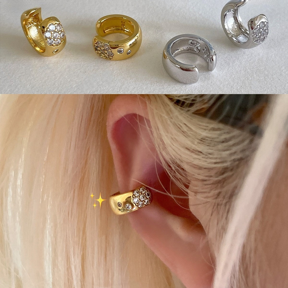 A관 - 큐빅 볼드 이어커프 귀걸이 [EJ-41] 25.10-3