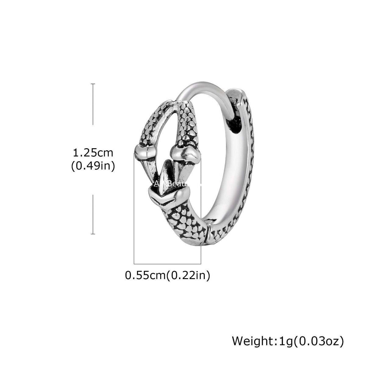 G관 - 스테인리스 스틸 뱀 형상 링 귀걸이 [EH-837S] 25.12-2